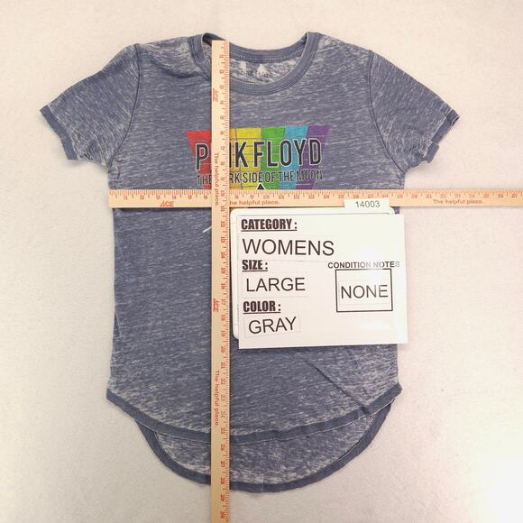 Pink Floyd Dark Side of the Moon Band Graphic T Shirt Womens Size Large L Gray - Picture 5 of 9
